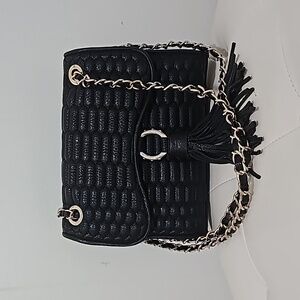 Black leather quilted Aimee Kestenberg bag